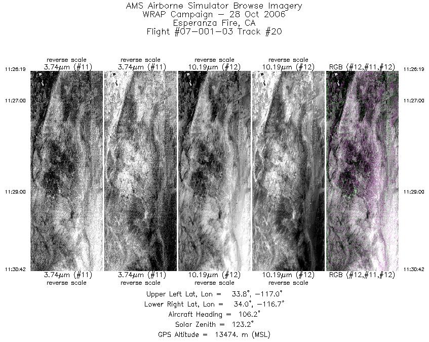 Image of selected bands from flight line 20