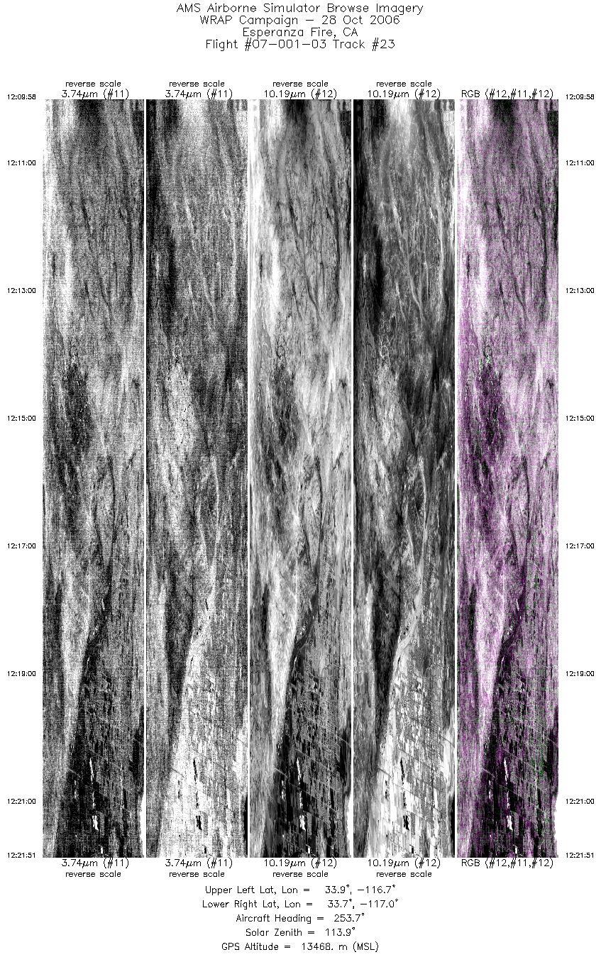 Image of selected bands from flight line 23