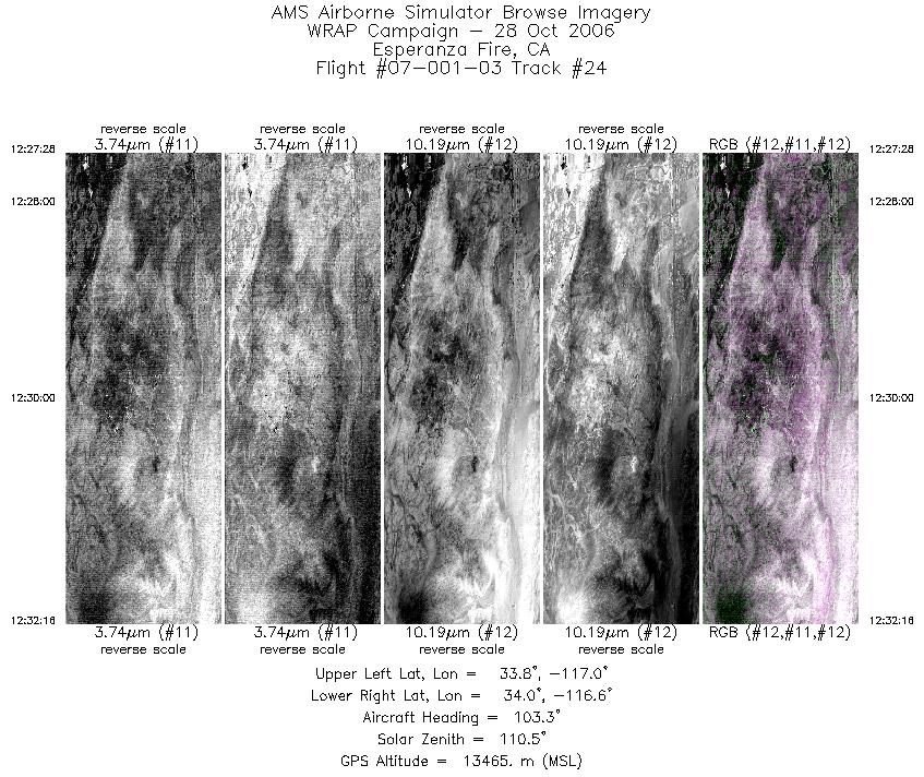 Image of selected bands from flight line 24