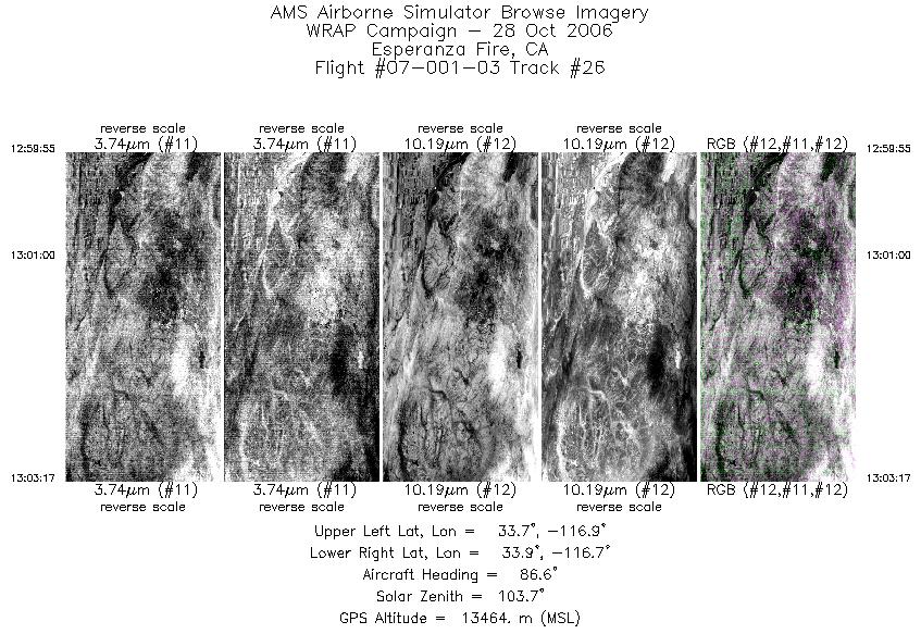 Image of selected bands from flight line 26