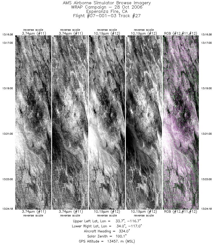 Image of selected bands from flight line 27