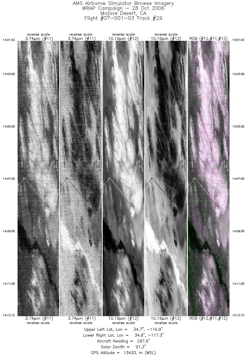 Image of selected bands from flight line 29