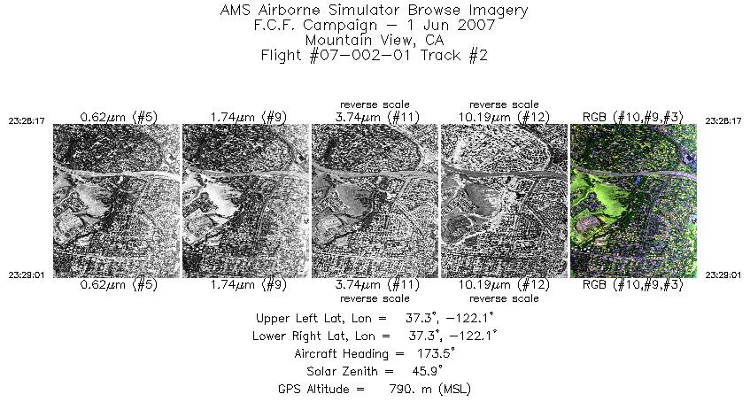 Image of selected bands from flight line 02