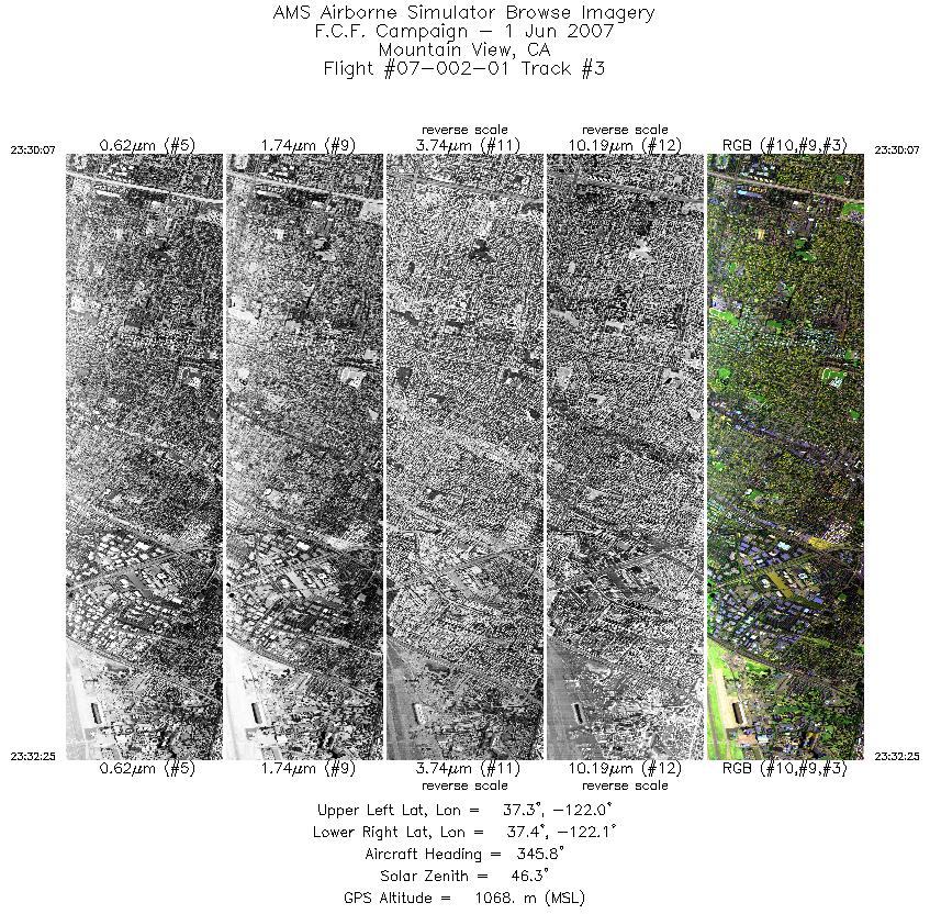 Image of selected bands from flight line 03