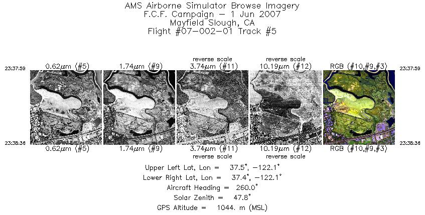 Image of selected bands from flight line 05