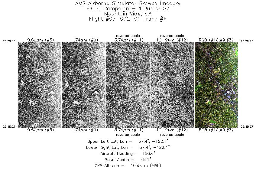 Image of selected bands from flight line 06