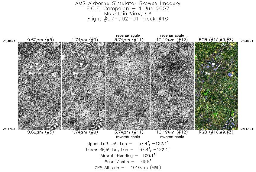 Image of selected bands from flight line 10