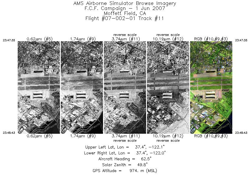 Image of selected bands from flight line 11