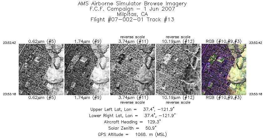 Image of selected bands from flight line 13