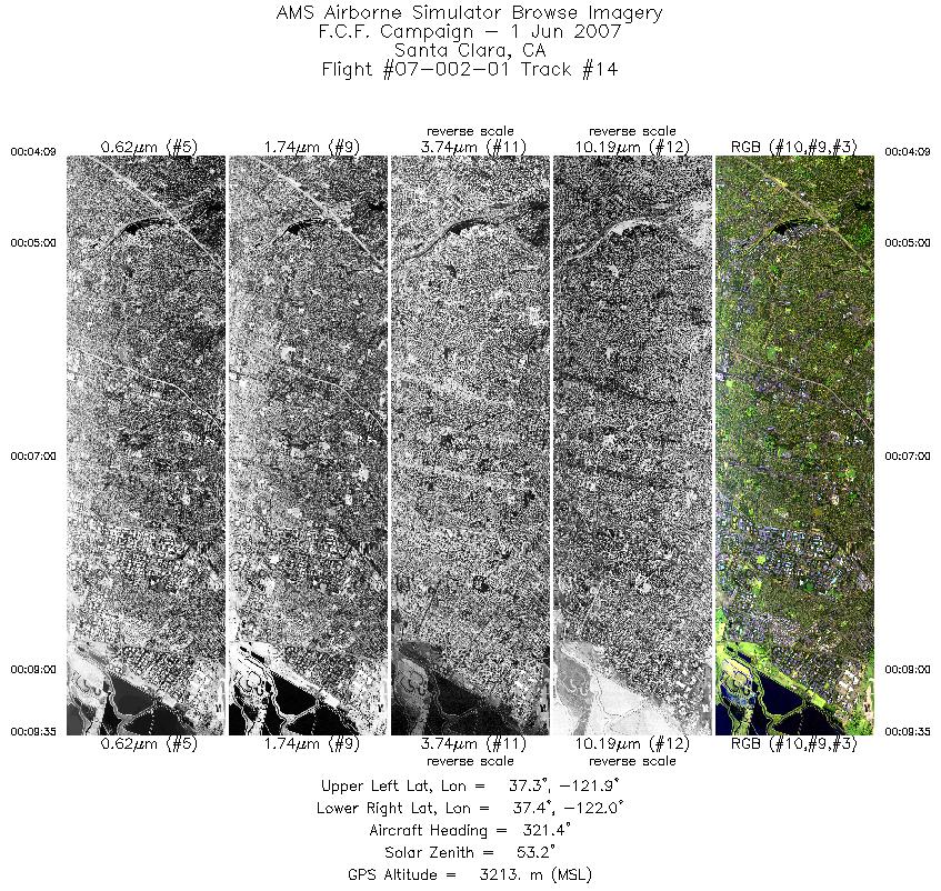 Image of selected bands from flight line 14