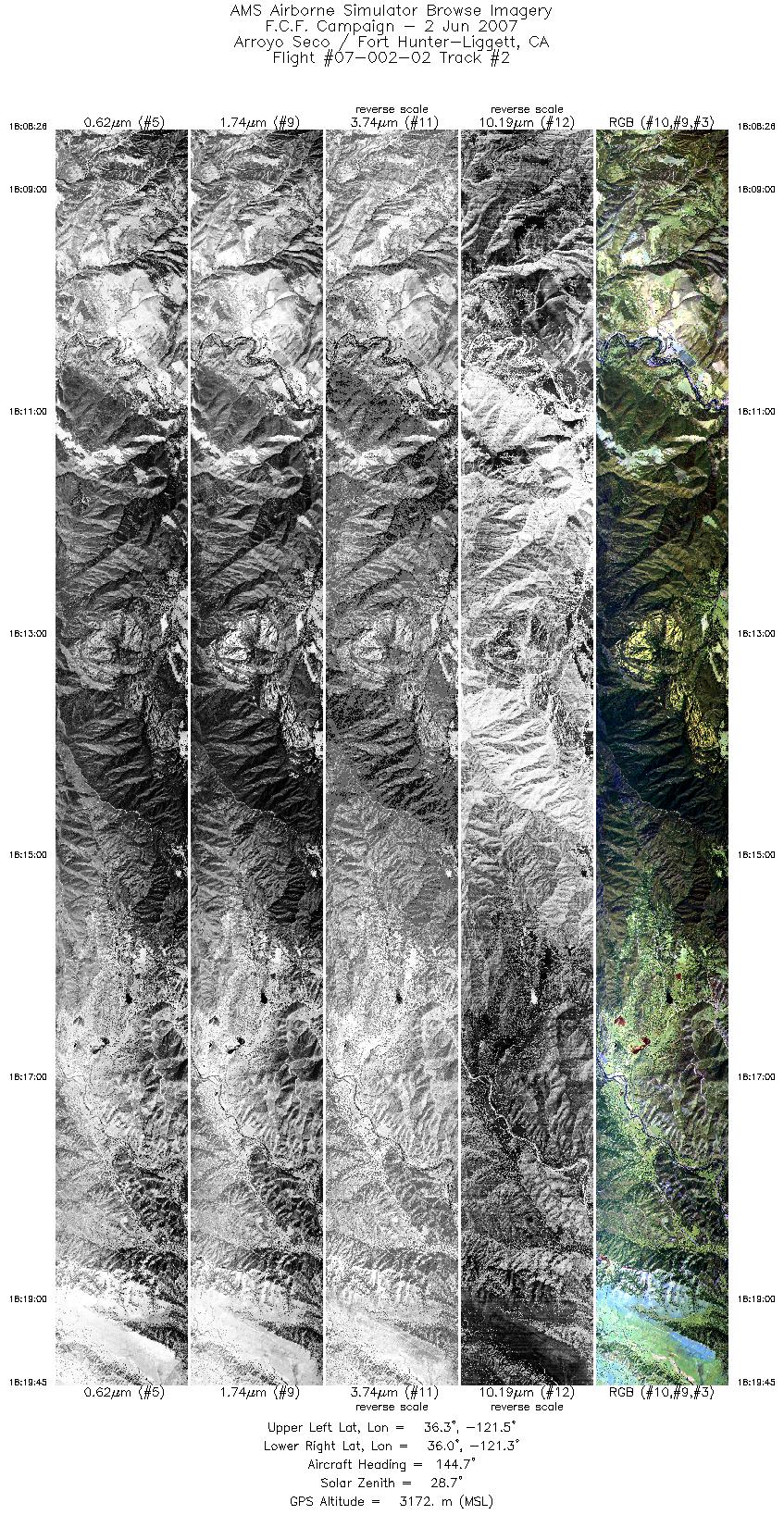 Image of selected bands from flight line 02