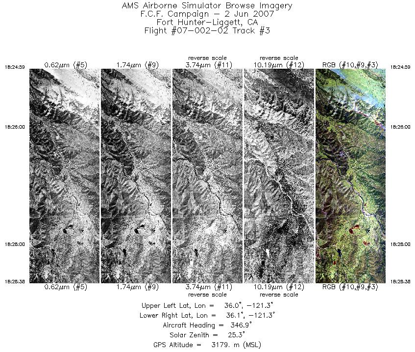 Image of selected bands from flight line 03