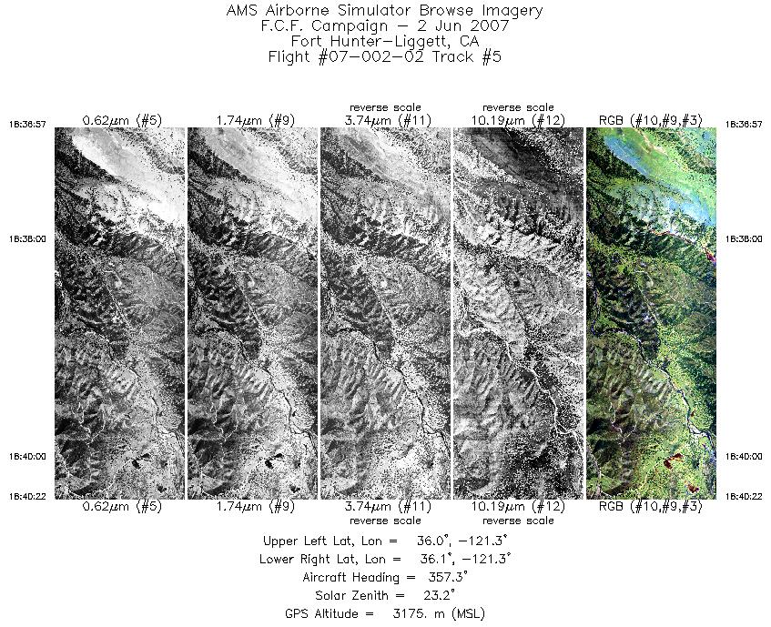 Image of selected bands from flight line 05