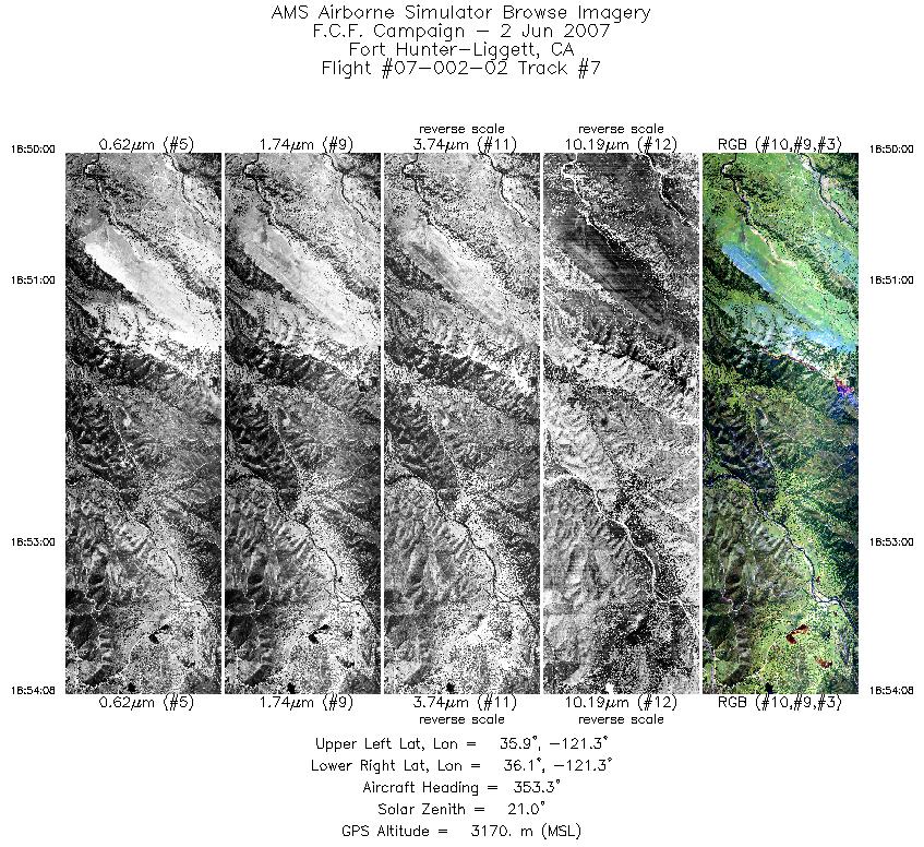 Image of selected bands from flight line 07