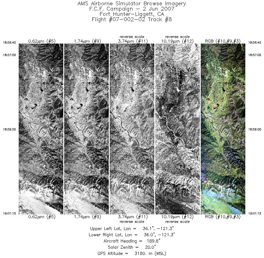 Image of selected bands from flight line 08