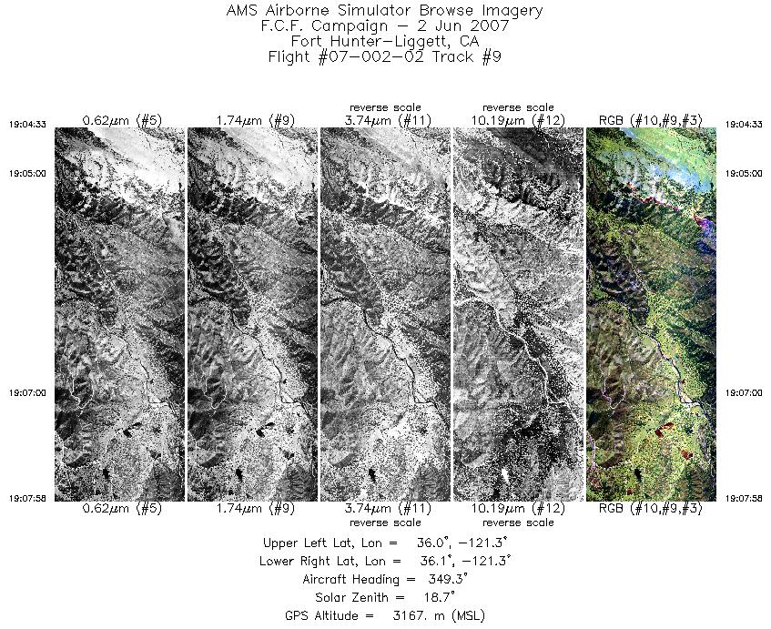 Image of selected bands from flight line 09