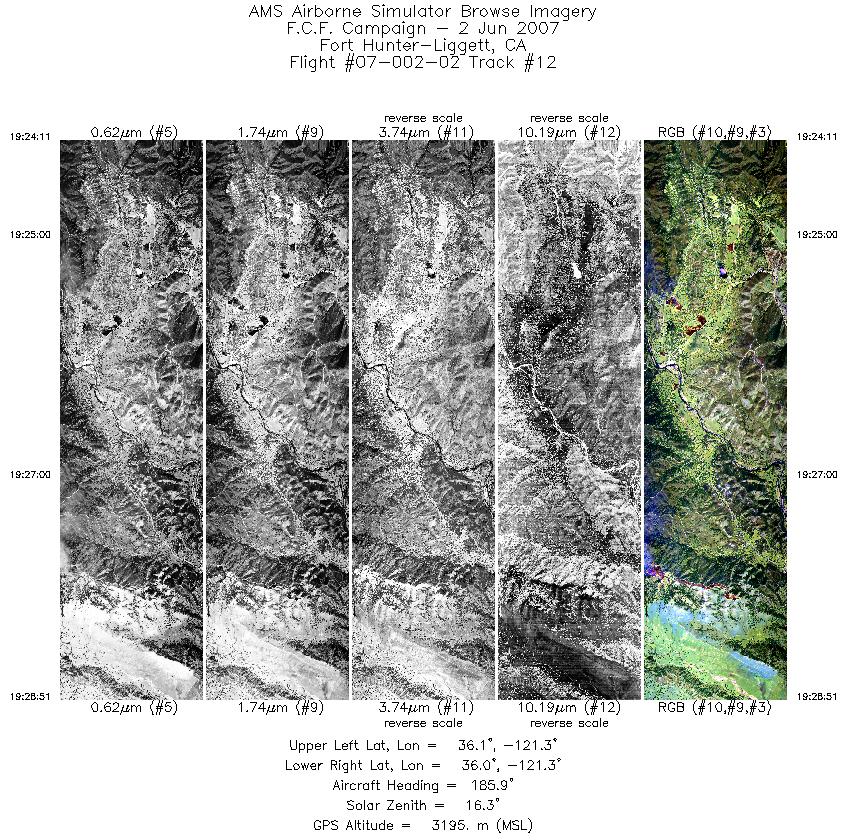 Image of selected bands from flight line 12