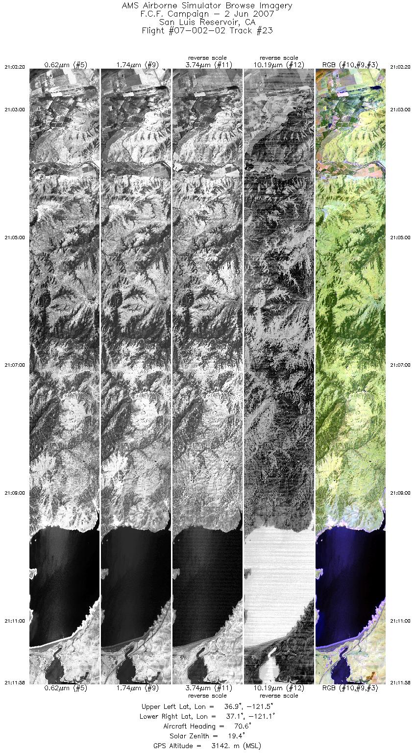 Image of selected bands from flight line 23