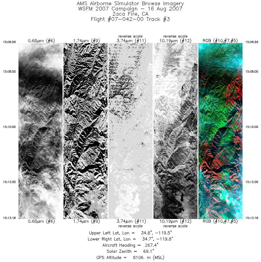 Image of selected bands from flight line 03