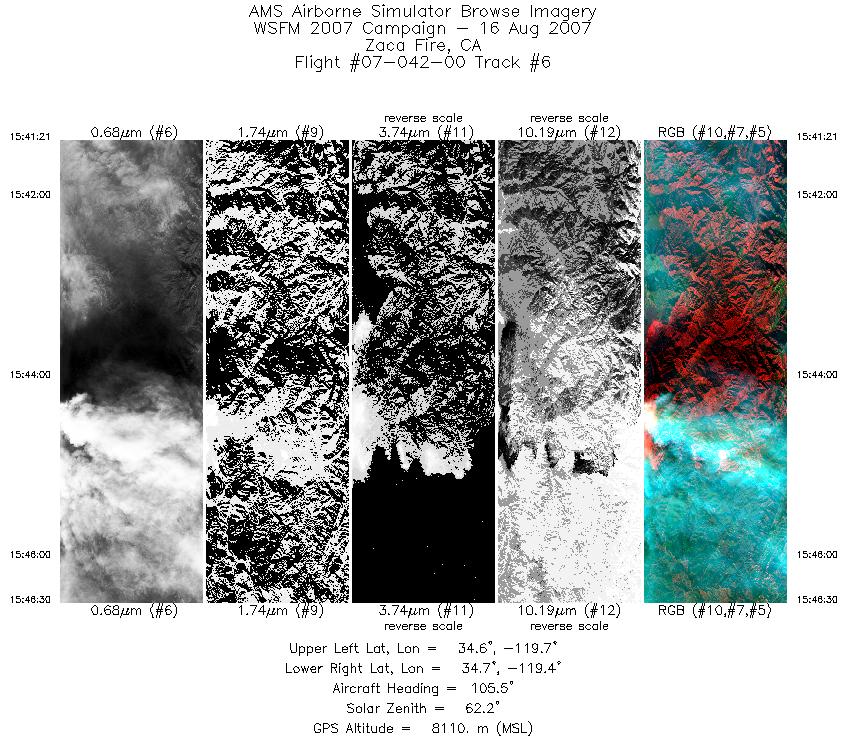 Image of selected bands from flight line 06