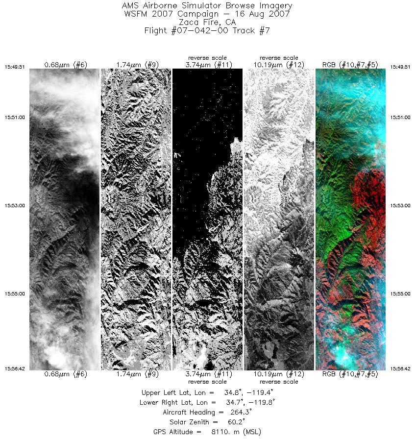 Image of selected bands from flight line 07