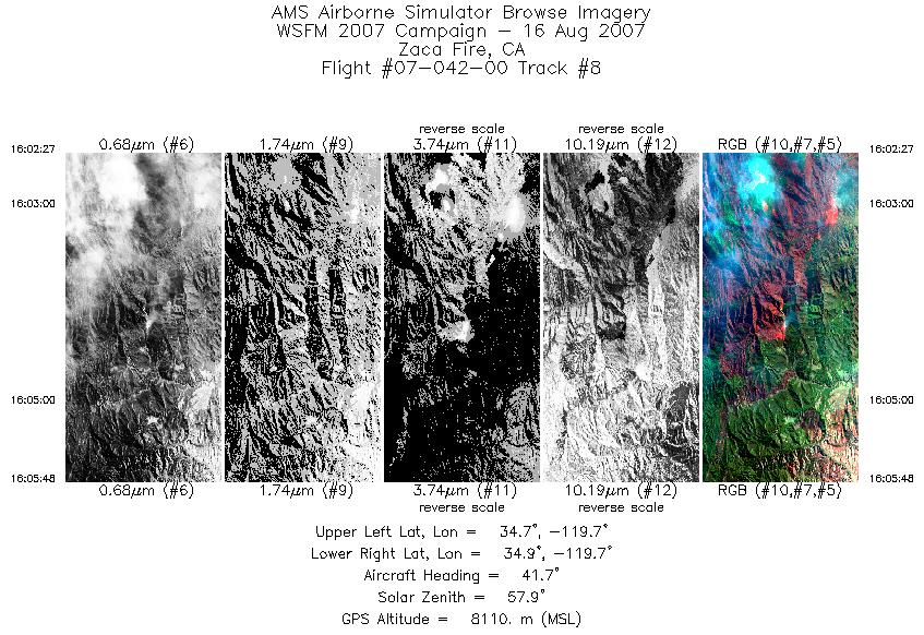 Image of selected bands from flight line 08