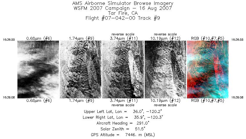 Image of selected bands from flight line 09