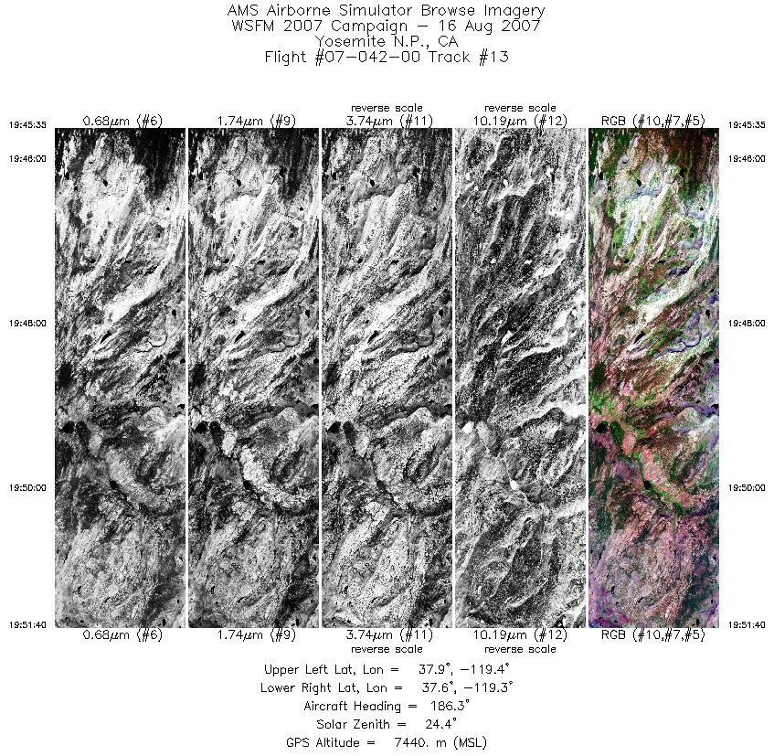 Image of selected bands from flight line 13