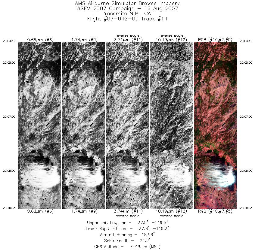 Image of selected bands from flight line 14