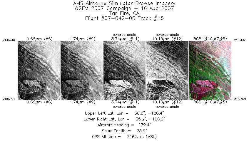 Image of selected bands from flight line 15