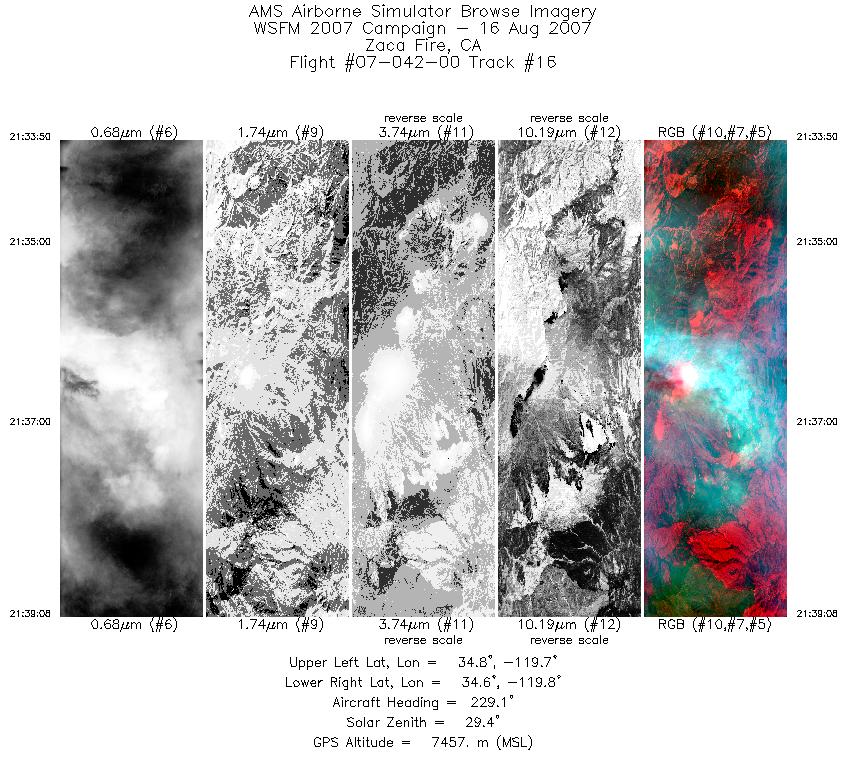 Image of selected bands from flight line 16