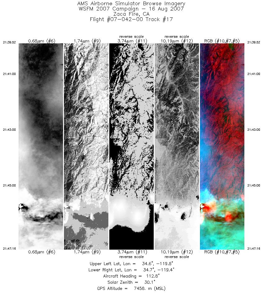 Image of selected bands from flight line 17