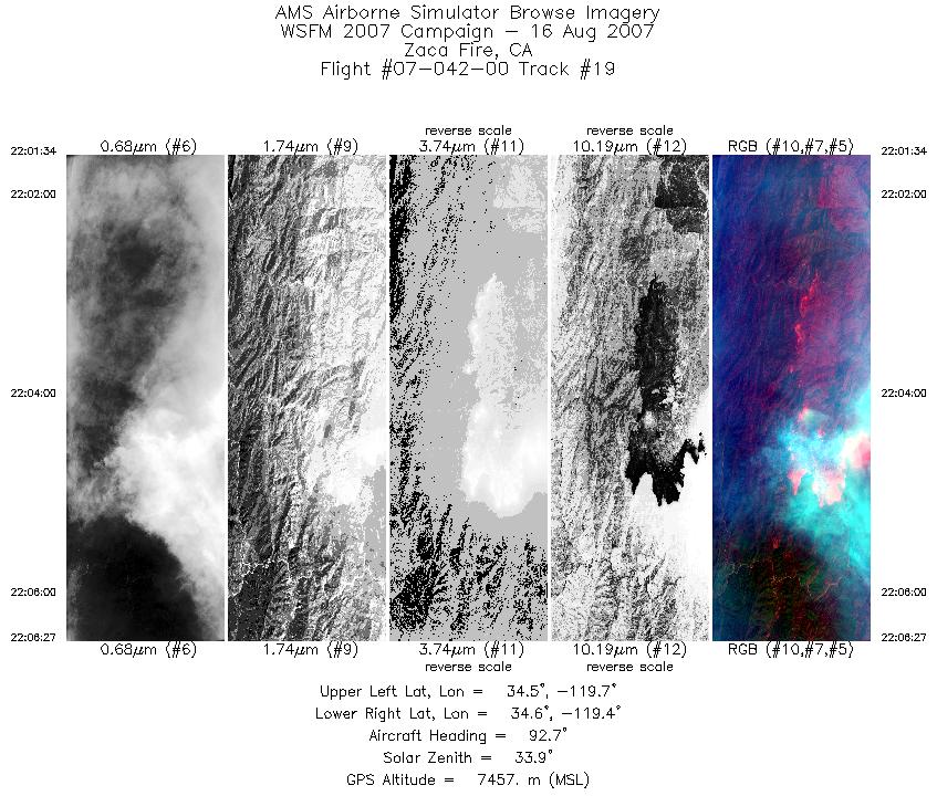 Image of selected bands from flight line 19