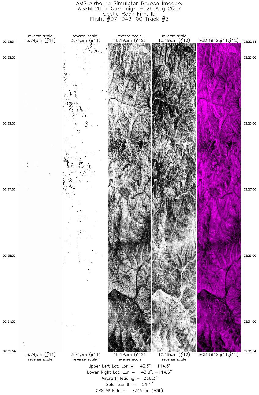 Image of selected bands from flight line 03