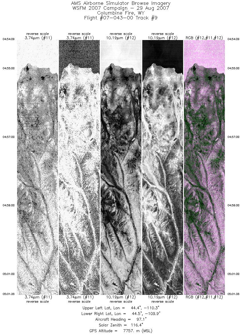 Image of selected bands from flight line 09