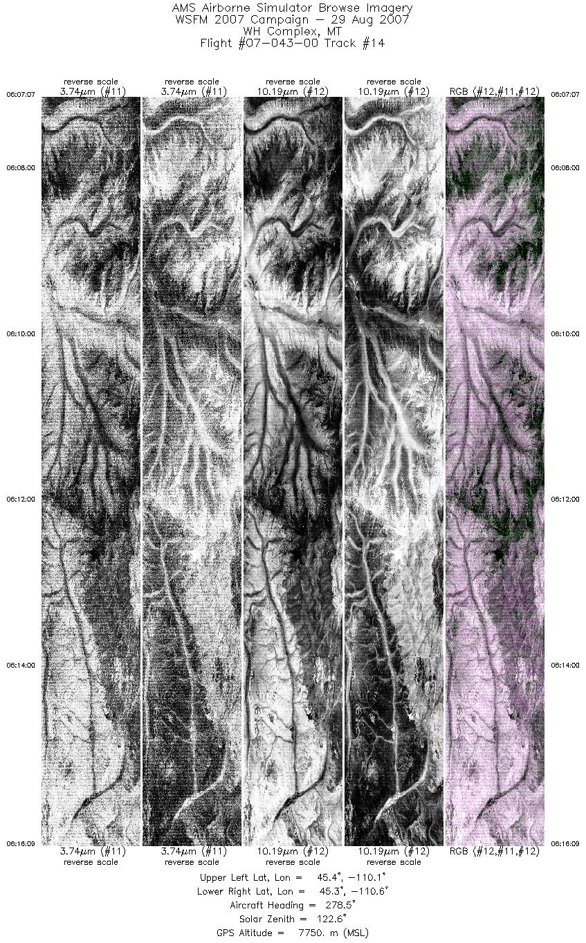 Image of selected bands from flight line 14