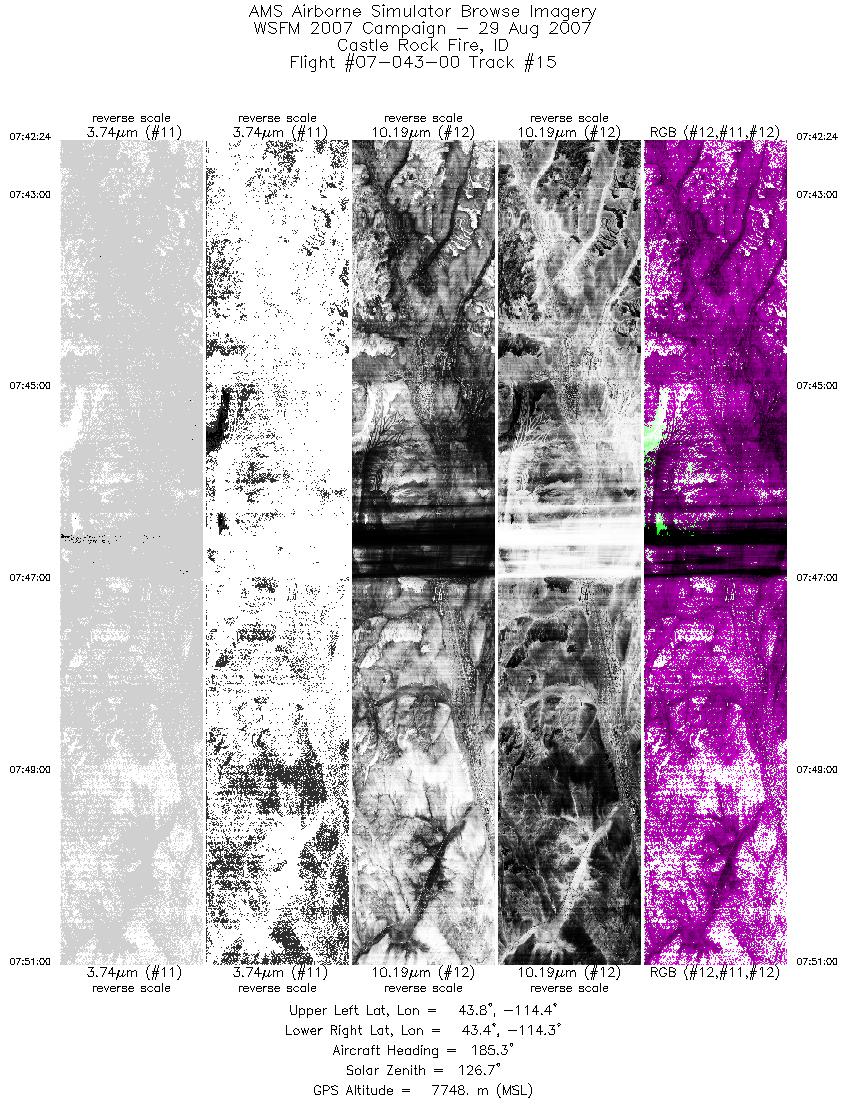 Image of selected bands from flight line 15