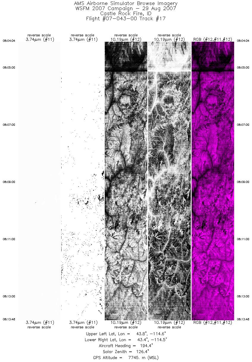 Image of selected bands from flight line 17