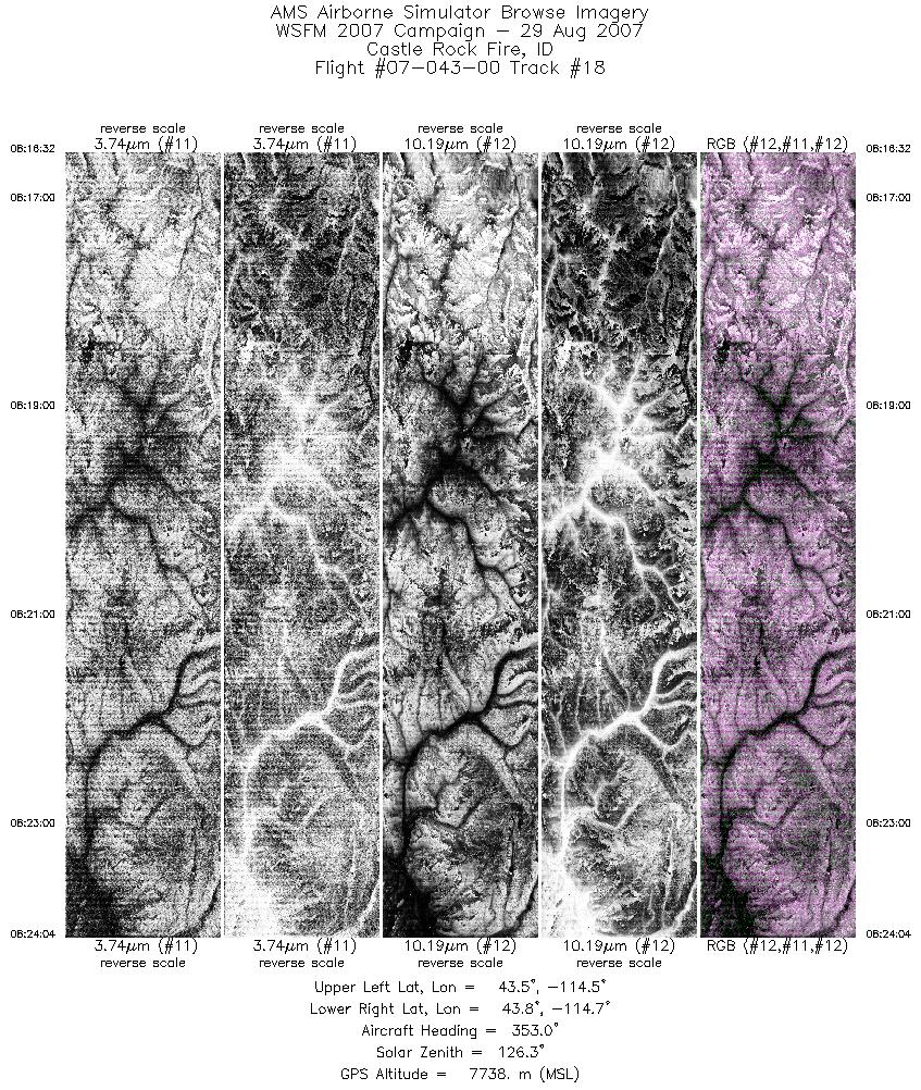 Image of selected bands from flight line 18