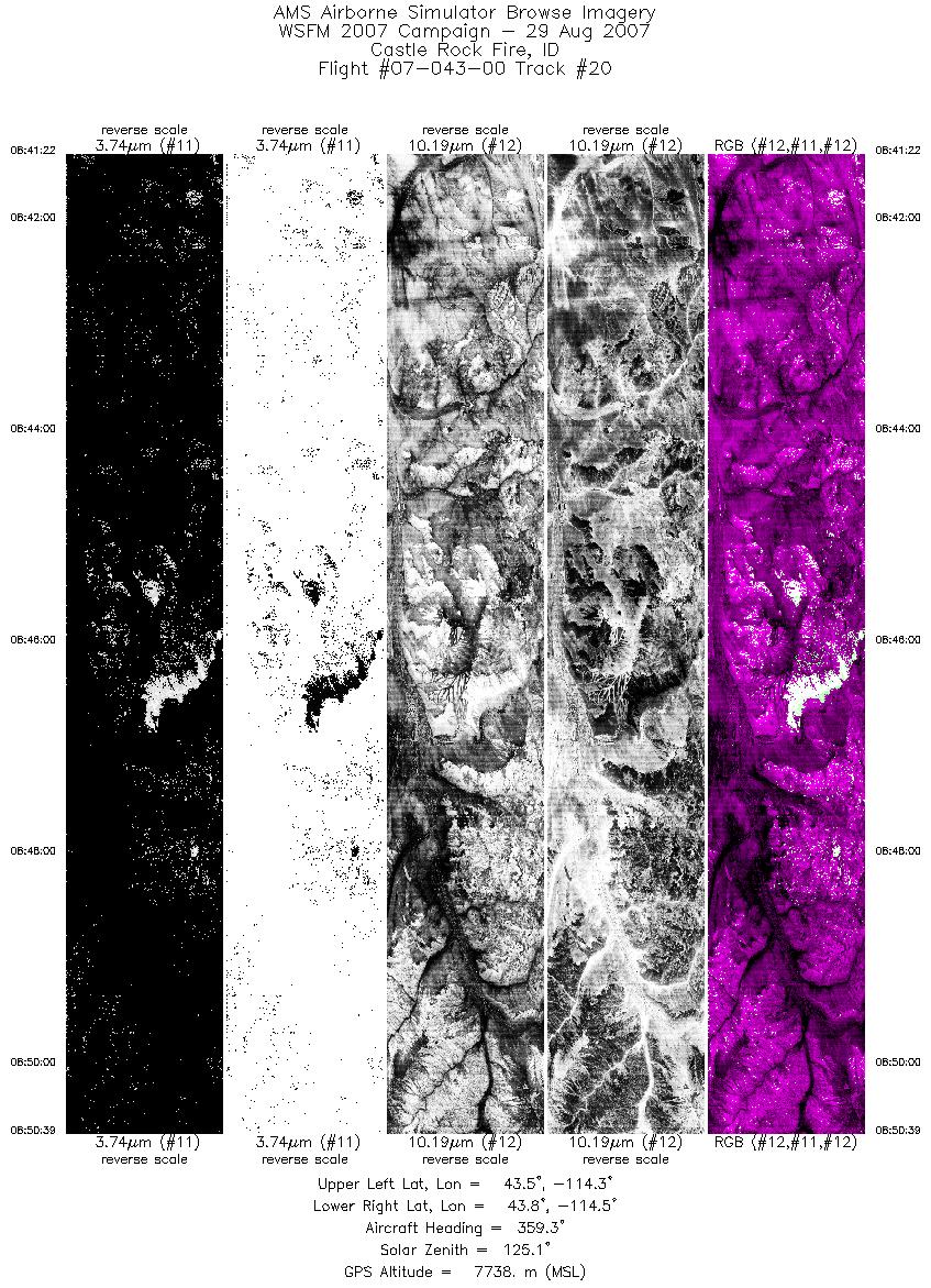 Image of selected bands from flight line 20