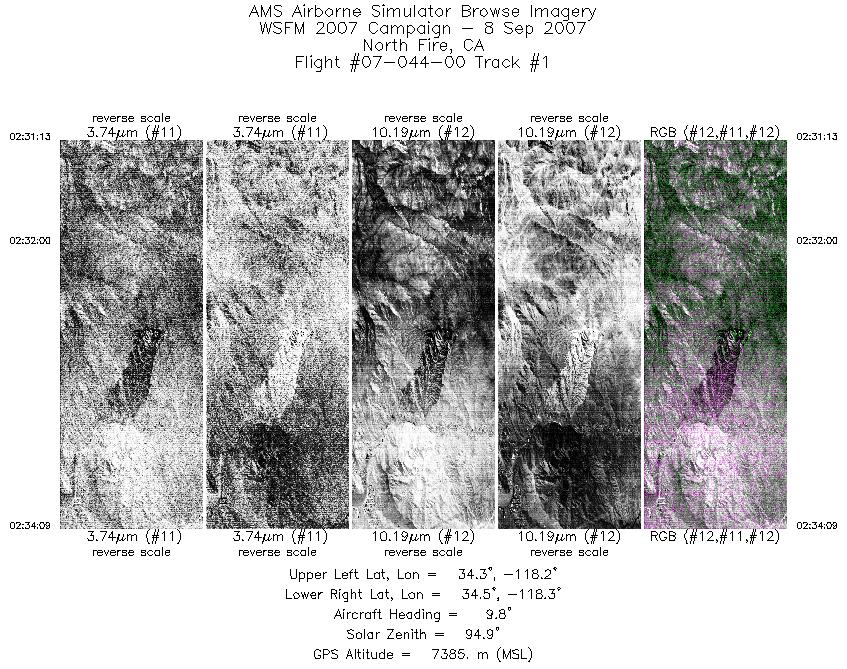 Image of selected bands from flight line 01