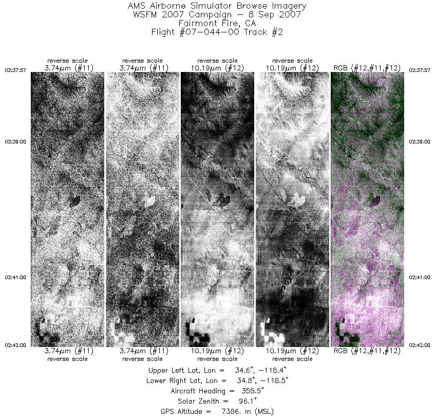 Image of selected bands from flight line 02