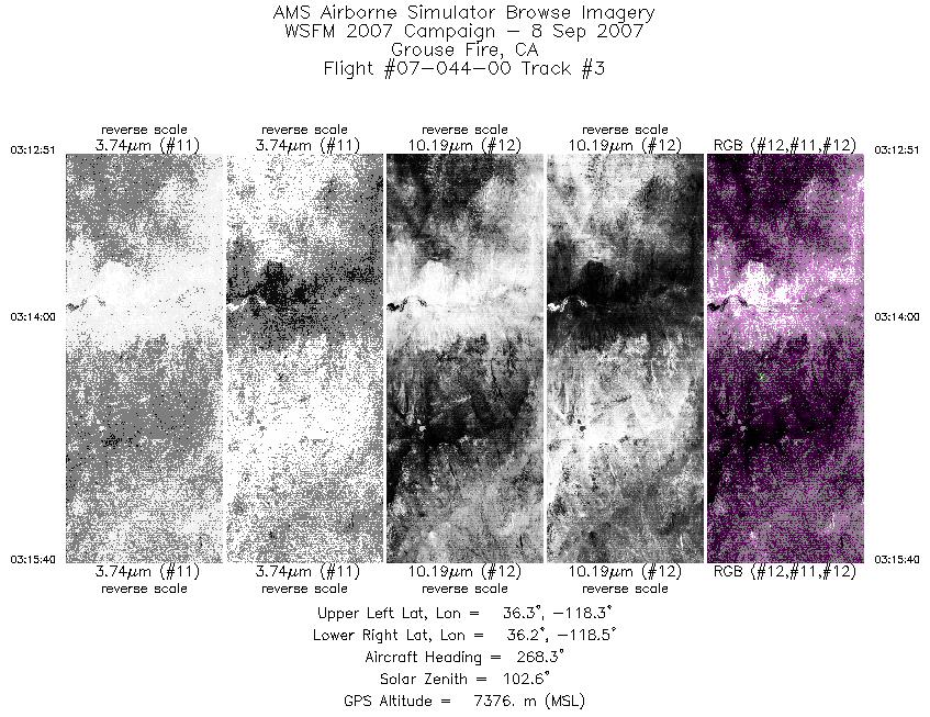 Image of selected bands from flight line 03