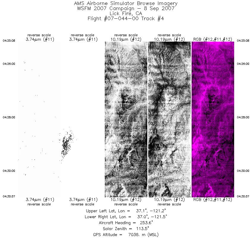 Image of selected bands from flight line 04