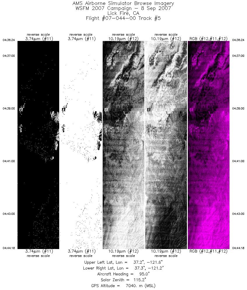 Image of selected bands from flight line 05