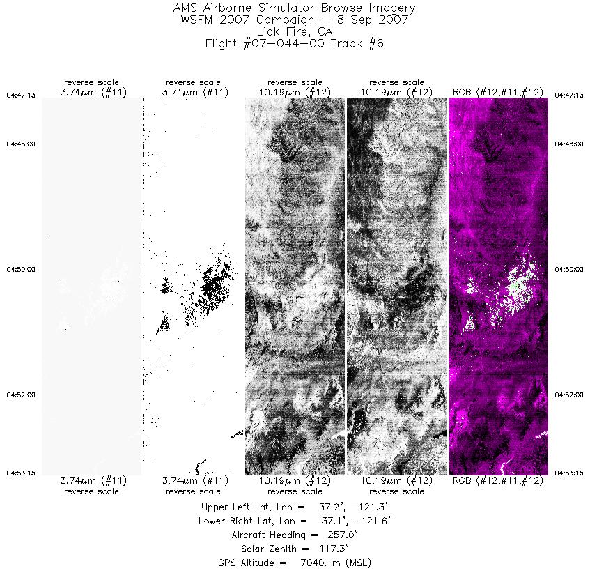 Image of selected bands from flight line 06