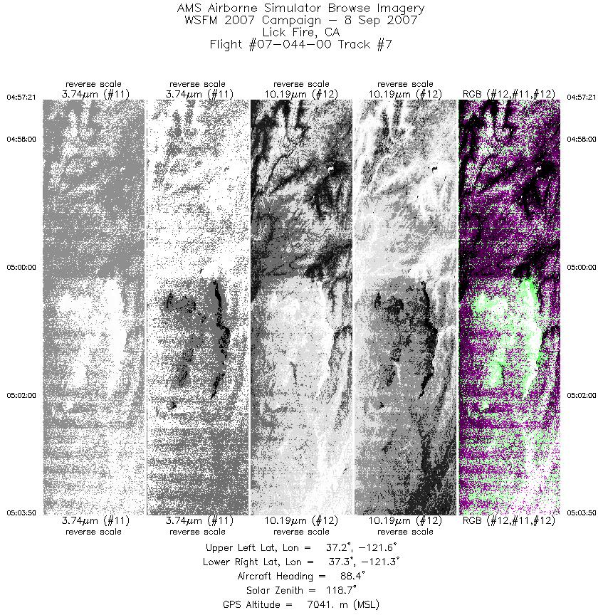 Image of selected bands from flight line 07