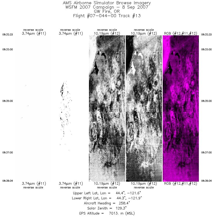 Image of selected bands from flight line 13