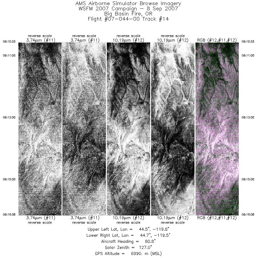 Image of selected bands from flight line 14