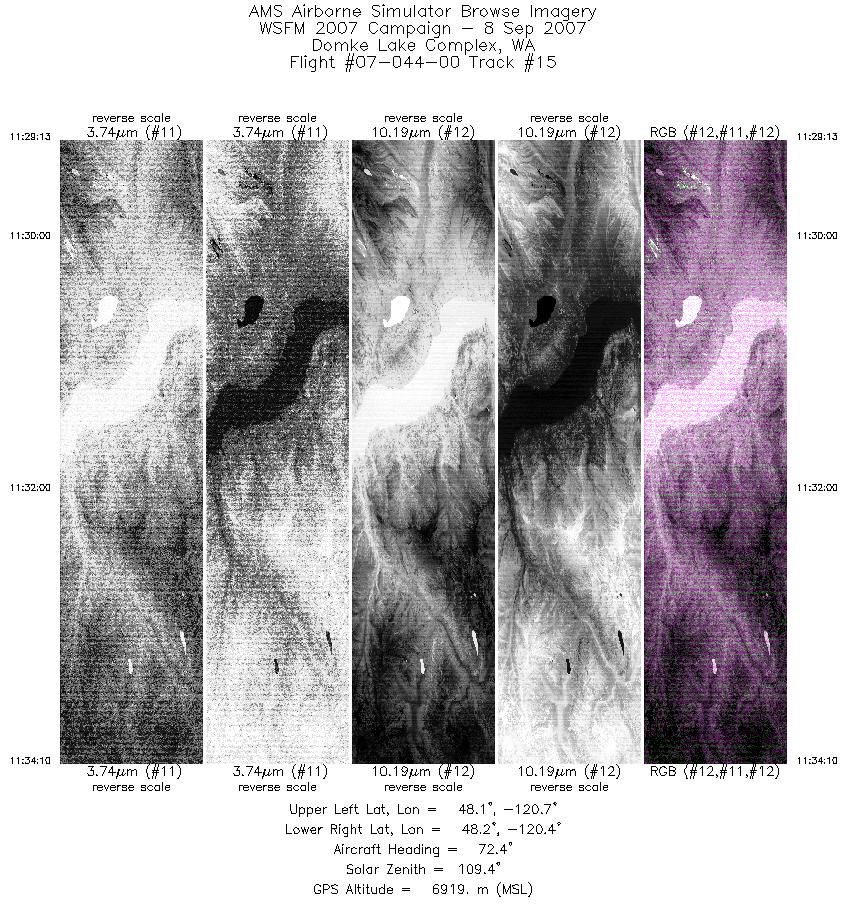 Image of selected bands from flight line 15